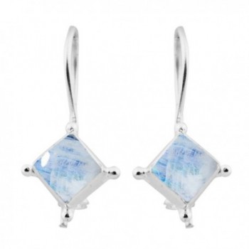 Moonstone 925 Silver Plated Earrings - Rainbow Moonstone - CU182YNICSU