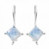 Moonstone 925 Silver Plated Earrings - Rainbow Moonstone - CU182YNICSU