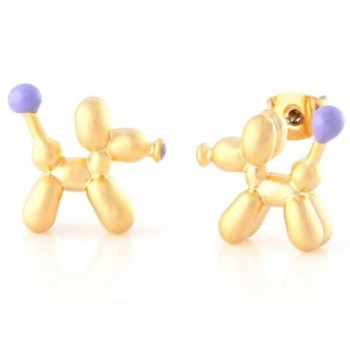 LAONATO Balloon Dog Stud Earrings - Gold - CQ17YAZTCN7
