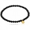 Satya Jewelry Black Onyx Mini Om Stretch Bracelet (4-Millimeter) - C7127JP33J5