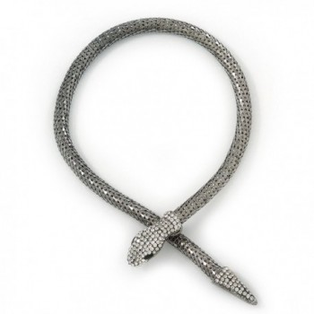 Black Tone Swarovski Crystal 'Snake' Magnetic Necklace - 43cm Length - C811FB78OGL