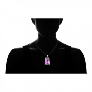 18KT White Plated Pendant Amethyst in Women's Pendants