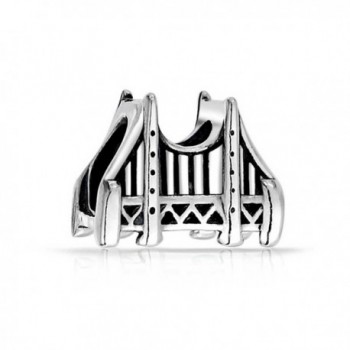 Bling Jewelry Golden Gate Bridge Charm San Francisco 925 Sterling Silver Vacation Charms - C811BC3ZGFP