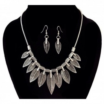 Tribal Feather Statement Necklace Earrings