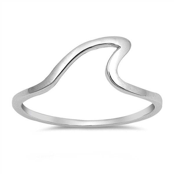Small Ocean Wave Tide Peaceful Love Ring New 925 Sterling Silver Band Sizes 4-10 - CN182YLQLRM