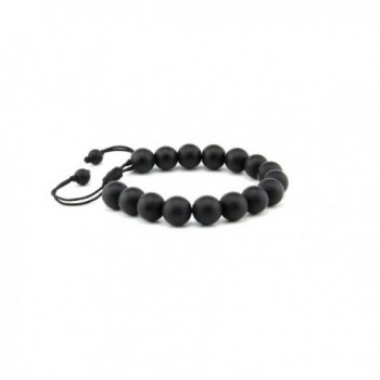 Natural Black Gemstone Adjustable Bracelet in Women's Stretch Bracelets