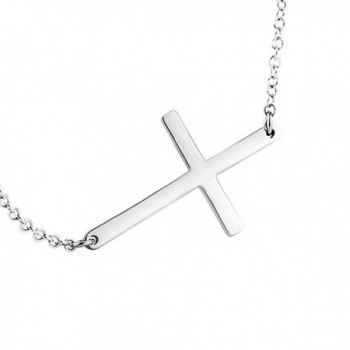 925 Sterling Silver Sideways Cross Necklace - CD12NZUTUK4