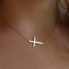 Sterling Silver Sideways Cross Necklace