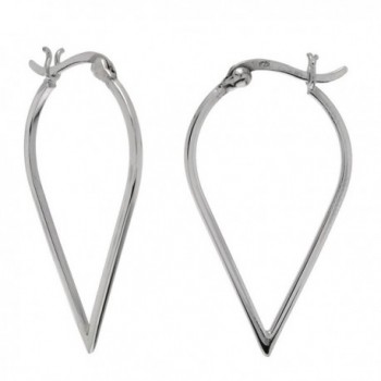 Large Arrow Teardrop Sterling Silver Hoops Earrings - C711999K7MV