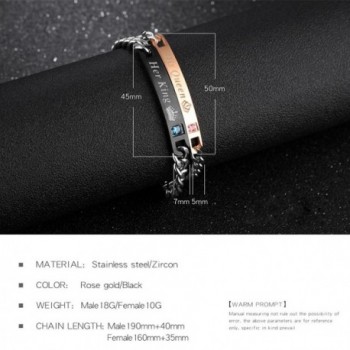 Engraving Bracelet Stainless Couple Zircon