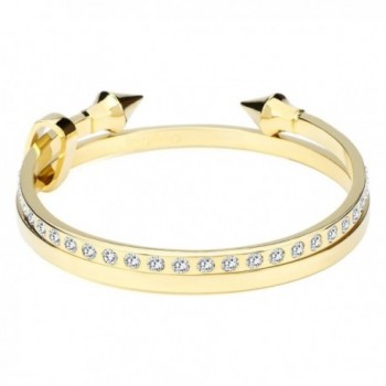 GuqiGuli Two Piece Bracelet Swarovski Circumference - Yellow Gold-Tone - CJ186DRO6QL