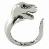 Enhanced T-Rex Dinosaur Animal Wrap Ring White Gold-plated Shiny Silver Tone - CJ11DZCWR8F