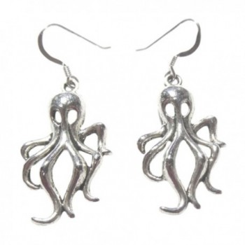 Octopus Dangle Earrings Steampunk Nautical Squid Kraken Silver French Earwires In Gift Box - C611G7DHBWB