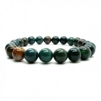 Bloodstone Bracelet 20 - Stretch 7mm Green Red Round Stone Crystal Healing - CU11PBCALUR