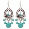 YAZILIND Green Round Beads Drop Dangle Earrings For Women Gift Idea vintage - CU11HD2XOD5