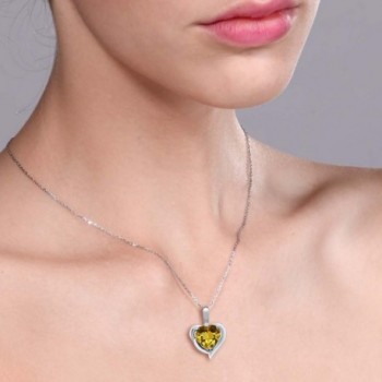 Yellow Citrine Sterling Pendant Necklace in Women's Pendants