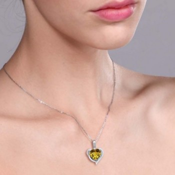Yellow Citrine Sterling Pendant Necklace in Women's Pendants