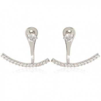 Zirconia Quality Jacket Earrings Silver in Women's Stud Earrings