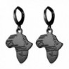 U7 Fashion Women 18K Gold/Platinum/Black Gun/Rose Gold Plated Africa Map Dangle Earrings - D.Black - C412LAK603F