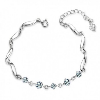 Oudin Women's 925 Sterling Silver Zircon Chain Bracelet - CR1296NIZP5