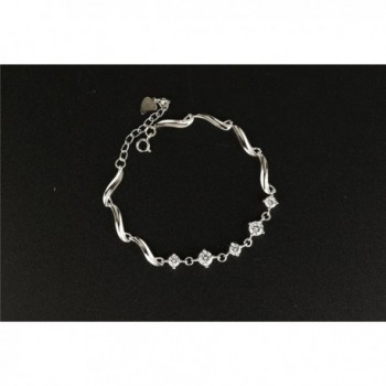 Womens Sterling Silver Zirconia Bracelet