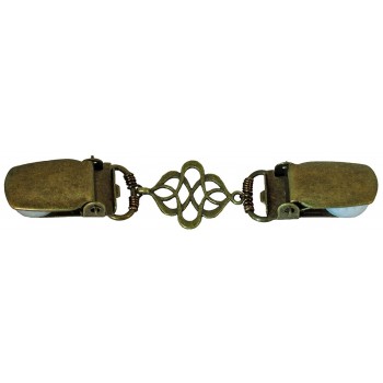 Antique Bronze Chinese Knot Cardigan Clip - CE17YE4H4M8