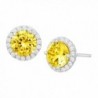 Stud Earrings with Yellow & White Swarovski Zirconia in Sterling Silver - CD126XYAKDT