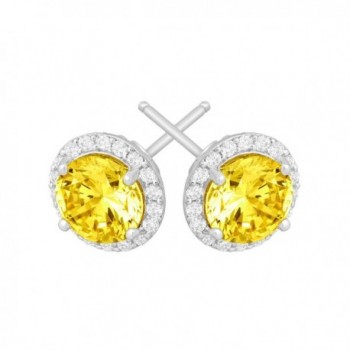 Earrings Yellow Swarovski Zirconia Sterling