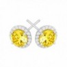 Earrings Yellow Swarovski Zirconia Sterling