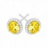 Earrings Yellow Swarovski Zirconia Sterling