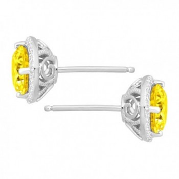 Earrings Yellow Swarovski Zirconia Sterling in Women's Stud Earrings