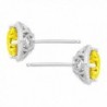 Earrings Yellow Swarovski Zirconia Sterling in Women's Stud Earrings