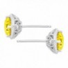 Earrings Yellow Swarovski Zirconia Sterling in Women's Stud Earrings