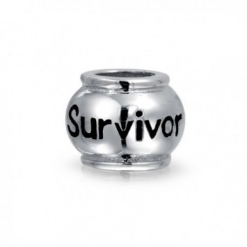 Bling Jewelry 925 Sterling Silver Survivor Inspirational Bead Charm - C01162B1TKX