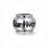 Bling Jewelry 925 Sterling Silver Survivor Inspirational Bead Charm - C01162B1TKX