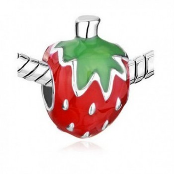 Athena Jewelry Sweet Strawberry Charm Bead Enamel - CL11LMMPJ5D