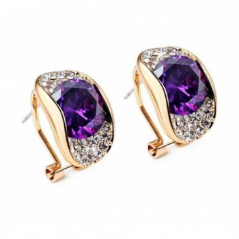 Modogirl Latest Temperament Geometric Stud Earrings for Women Purple - C511XFSDIAT