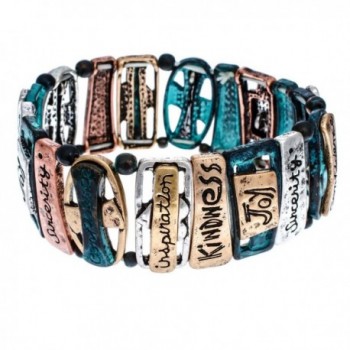 PammyJ Tri Tone Inspirational Stretch Bracelet