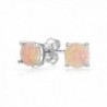 Bling Jewelry Round Simulated Pink Opal Stud earrings 925 Sterling Silver 6mm - CV11FFIUP2R