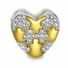 NinaQueen "Soulmate" 925 Sterling Silver Puzzle Pattern Heart Bead Charms - C217Z00W8ZL