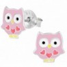 Pro Jewelry .925 Sterling Silver "Pink Owl" Stud Earrings for Children & Women 1464 ES APS - CI11JB88YZR