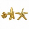 14kt Yellow Gold Plated Sterling Silver Starfish Stud Earrings - C911ND0AL1D