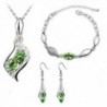 Susenstone 1Set Women Necklace Pendant Drop Earrings Bracelet - Green - CB12FWCKYLR