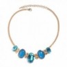 Blue Chroma Glass Goldtone Necklace 18-20 in - CH183EWYSS5