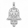 925 Sterling Silver Jewish Hamesh Hand Filigree Charm Hamsa Pendant - CJ119ILEV0T