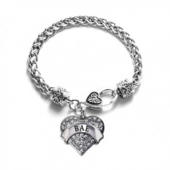 Bae Pave Heart Charm Bracelet Silver Plated Lobster Clasp Clear Crystal Charm - CW123HAY4K7