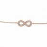 Sterling Silver Rose Gold Tone Infinity Bracelet with Simulated Diamonds - 7.5 inch - CS12O229N5V