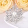 EleQueen Silver tone Simulated Snowflake Pendant in Women's Brooches & Pins