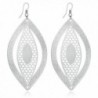 Fashion New Novelty Alloy Light Earrings Hollow Eyes Oval Shapes Leaves Long Dangle Earrings - Silver Color - C211YLPDB53