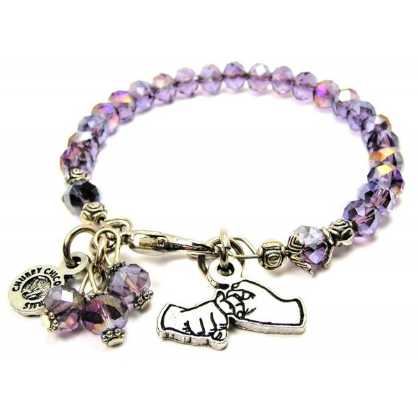 Friendship In Sign Language Splash of Color Bracelet in Lavender Purple - C112J6CV60H